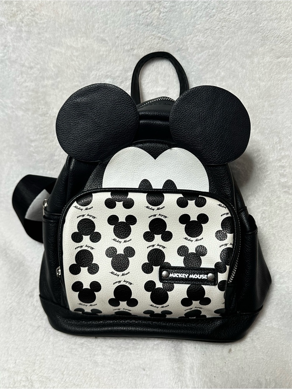 Disney Mickey Mouse Black and White Mini Backpack Purse Bag